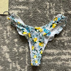 Blackbough Candice Ruffled Cheeky Bikini Bottom in Limoncello